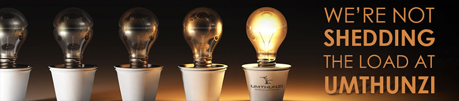 Umthunzi Hotel & Conference is equipped with a generator to ensure lights are on when there is loadshedding!