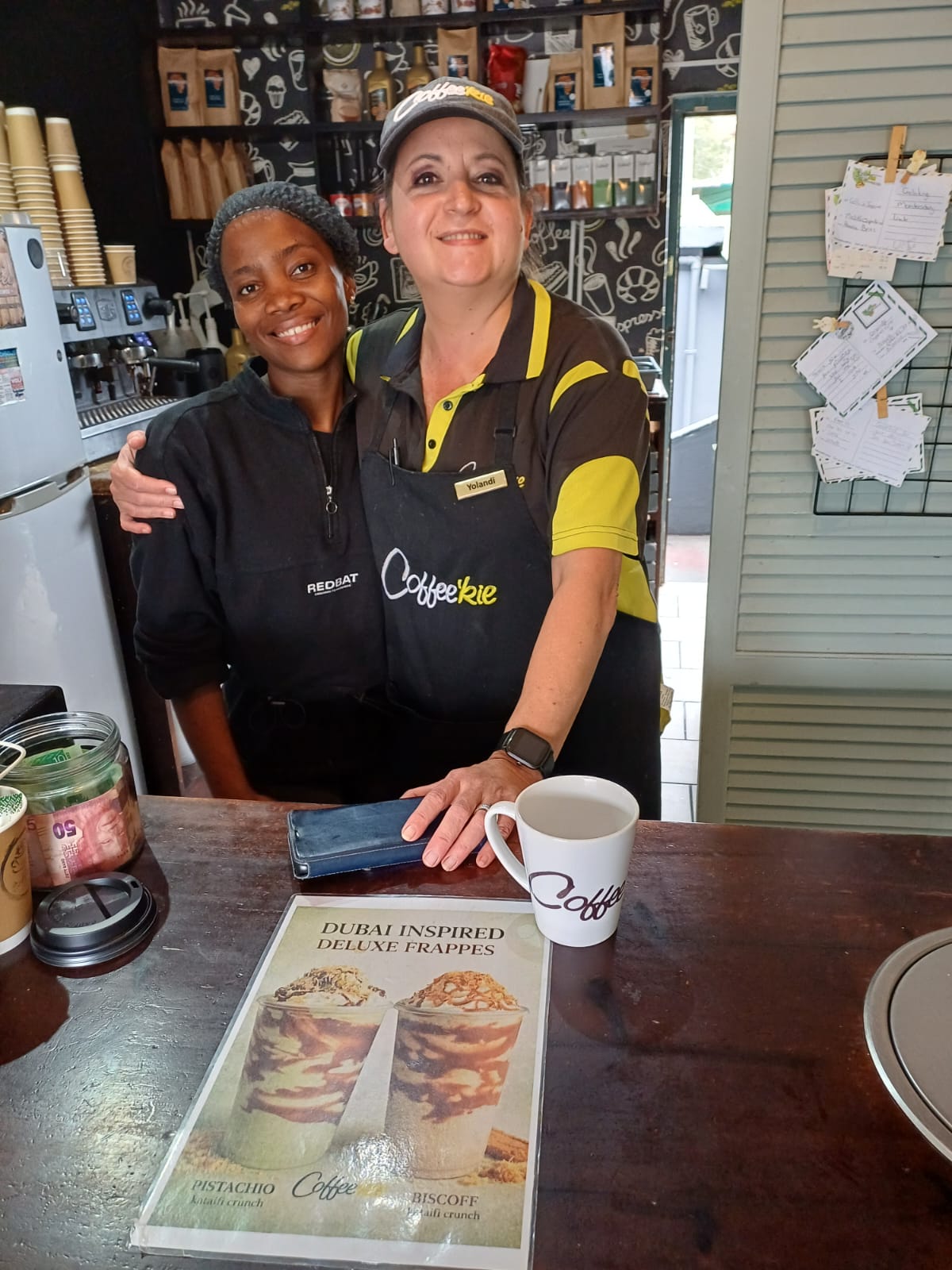 Coffee with served with a smile by Yolandi and Sam. Image: Sasha Wyatt-Minter